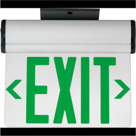 Hubbell CELS2GNE LED Edge-Lit Exit Double-Face Green Letters Surface Mount w/Battery Back-up CELS2GNE