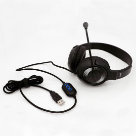 AVID® AE-55 Personal On-Ear Headset with Microphone and USB Plug Black 2AE5-5KLUSB