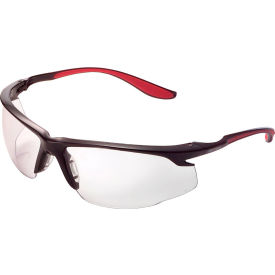 GoVets™ Sport Half Frame Safety Glasses Anti-Fog Clear Lens Red Frame 402CLA708