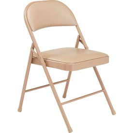 Interion® Folding Chair Vinyl Beige - Pkg Qty 4 863BG607