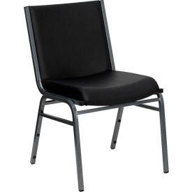 Flash Furniture Heavy-Duty Stacking Chair - Vinyl - Black - Hercules Series - Pkg Qty 4 60153-BK-VYL-GGXU-