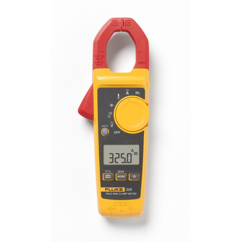 Clamp Meters, Jaw Style: Clamp On , Jaw Capacity (Decimal Inch): 1.3000 , Maximum DC Voltage: 600 , Maximum AC Current (A): 400 , Maximum DC Current (A): 400  MPN:FLUKE-325 CAL