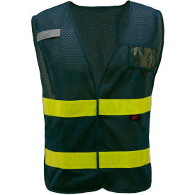 GSS Safety Incident Command Vest- Grey w/ Lime Prismatic Tape-One size Fits All 4111