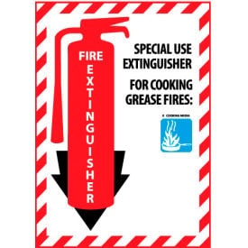 Fire Extinguisher Class Marker - Special Use For Cooking Grease Fires - Plastic FXPMSKR