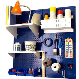 Wall Control Pegboard Hobby Craft Organizer Storage Kit Blue/White 32