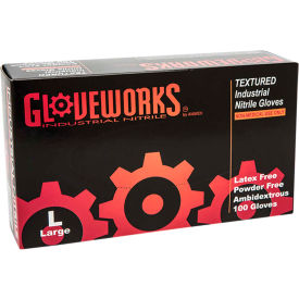 Ammex® Gloveworks Industrial Grade Nitrile Gloves Powder-Free Blue Small 100/Box - Pkg Qty 10 INPF42100