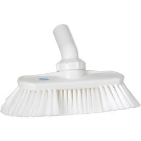 Vikan 70675 Waterfed Washing Brush w/ Angle Adjustment- Soft/Split White 70675