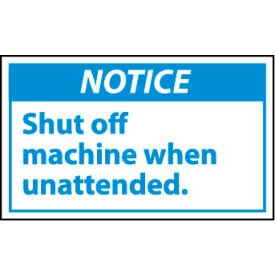 Graphic Machine Labels - Notice Shut Off Machine When Unattended NGA13AP