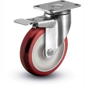 Colson® 2 Series Swivel Plate Caster 2.04456.944 BRK4 Polyurethane With Brake 4