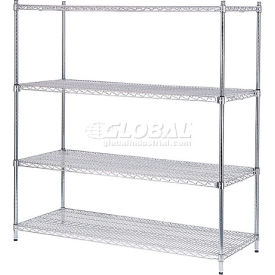 Nexel® 4 Shelf Poly-Z-Brite® Quick Adjust Wire Shelving Unit Starter 60