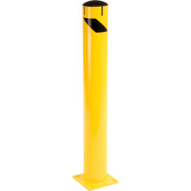 GoVets™ Steel Safety Bollard W/Chain Slots & Removable Cap 5.5''D x 42