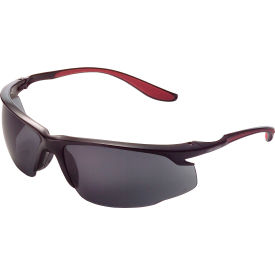 GoVets™ Sport Half Frame Safety Glasses Anti-Fog Smoke Lens Red Frame 402SM708