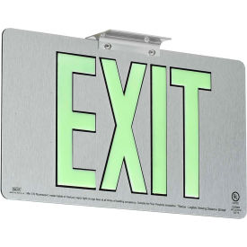 Dual-Lite DPLPM50DBA Exit Sign Brushed Aluminum Face & Back w/Photoluminescent Letters Double Face DPLPM50DBA