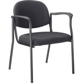 Interion® Fabric Guest Chair With Arms Black 129BK516