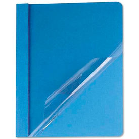 Universal Clear Front Report Cover Tang Fasteners Letter Size Light Blue 25/Box UNV57121***