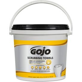 GOJO® Scrubbing Towels Hand Cleaning Orange Scent White/Yellow 170/Bucket 2 Buckets/PK GOJ639802