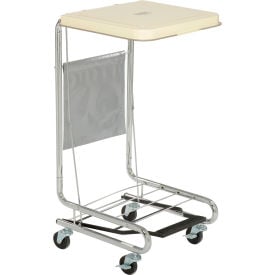 GoVets™ Chrome Hamper Stand With Foot Pedal & Poly Coated Steel Lid 911436