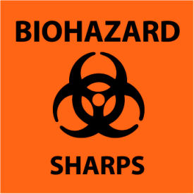 Graphic Safety Labels - Biohazard Sharps S90AP