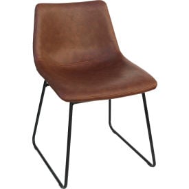 Lorell® Mid-Century Modern Sled Guest Chair - Brown - Set of 2 LLR42957