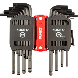 Sunex Tools® 26 Pieces SAE & Metric Ball End Long Arm Hex Key Set 0.05