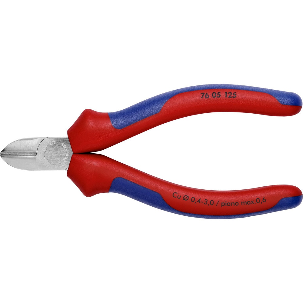 Cutting Pliers, Insulated: No , Overall Length (Inch): 5-1/2in , Head Style: Cutter, Diagonal , Cutting Style: Bevel , Handle Color: Red, Blue  MPN:76 05 125