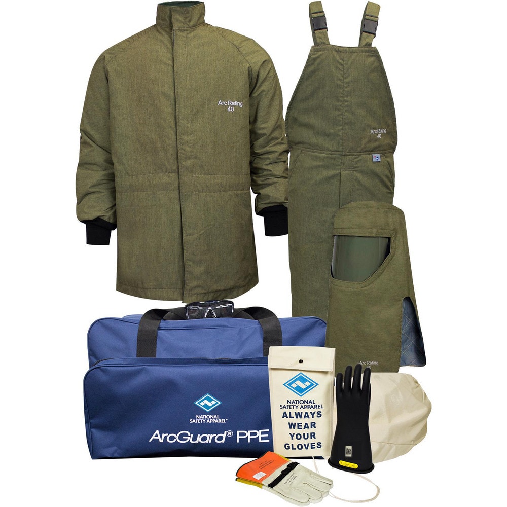 Arc Flash Clothing Kits, Protection Type: Arc Flash , Garment Type: Bib Overalls, Coat, Gloves, Hoods , Maximum Arc Flash Protection (cal/Sq. cm): 40.00  MPN:KIT4SCLT402X12