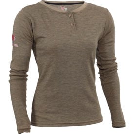 DRIFIRE® Women's Tecgen Flame Resistant Henley Shirt 4XL Regular Tan TEE1NTHW-4X