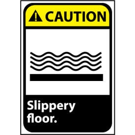 Caution Sign 14x10 Vinyl - Slippery Floor CGA34PB