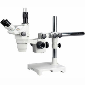 AmScope ZM-3TW3 2X-225X Ultimate Trinocular Zoom Microscope on Single-Arm Boom Stand ZM-3TW3