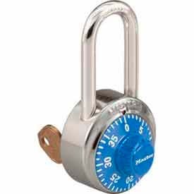 Master Lock® No. 1525LFBLU General Security Combo Padlock - Key Control - LF Shackle - Blue 5LFBLU152