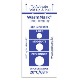 SpotSee™ WarmMark® Time Temperature Indicators 20°C/68°F 100/Box WM 20/68