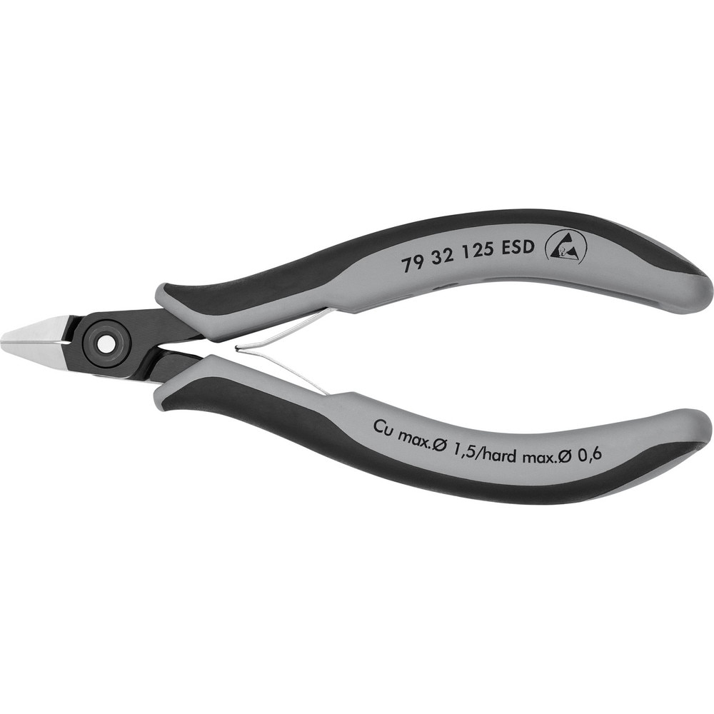 Cutting Pliers, Insulated: No , Overall Length (Inch): 5-1/2in , Head Style: Cutter, Diagonal , Cutting Style: Semi-Flush, Bevel , Handle Color: Blue, Gray  MPN:79 32 125 ESD