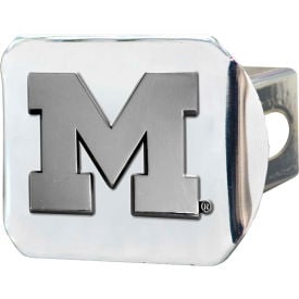 University of Michigan - 3-D Chrome Hitch Cover 3-3/8