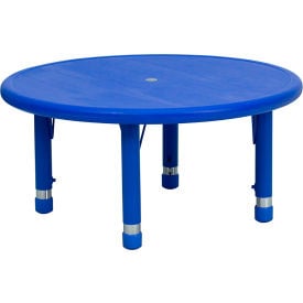 Flash Furniture 33'' Round Height Adjustable Activity Table - Plastic - Blue YCX-007-2-ROUND-TBL-BLUE-GGYU-