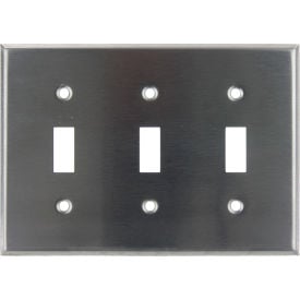 Sunlite® Toggle Switch Plate 3-Gang Silver Pack of 12 40901-NS