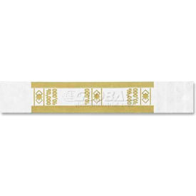 PM Company Self-Adhesive Color-Coded Currency Straps 55010 10000 in 100 Bills Yellow 1000/Pack 55010