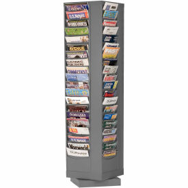 80 Pocket Rotary Literature Rack - Gray 416-95