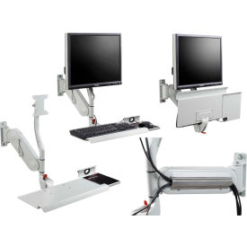 Hoffman VAMONITOR Syspend™ Monitor And Keyboard Arm 21.22X25X25.63 Alum/Gray VAMONITOR