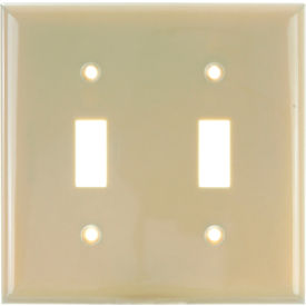 Sunlite® Toggle Switch Plate 2-Gang Ivory Pack of 12 40886-NS