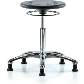 Blue Ridge Ergonomics™ Cleanroom Stool with Glides - Medium Bench Height - Black CLR-IPMBSO-CR-NF-RG-BLK