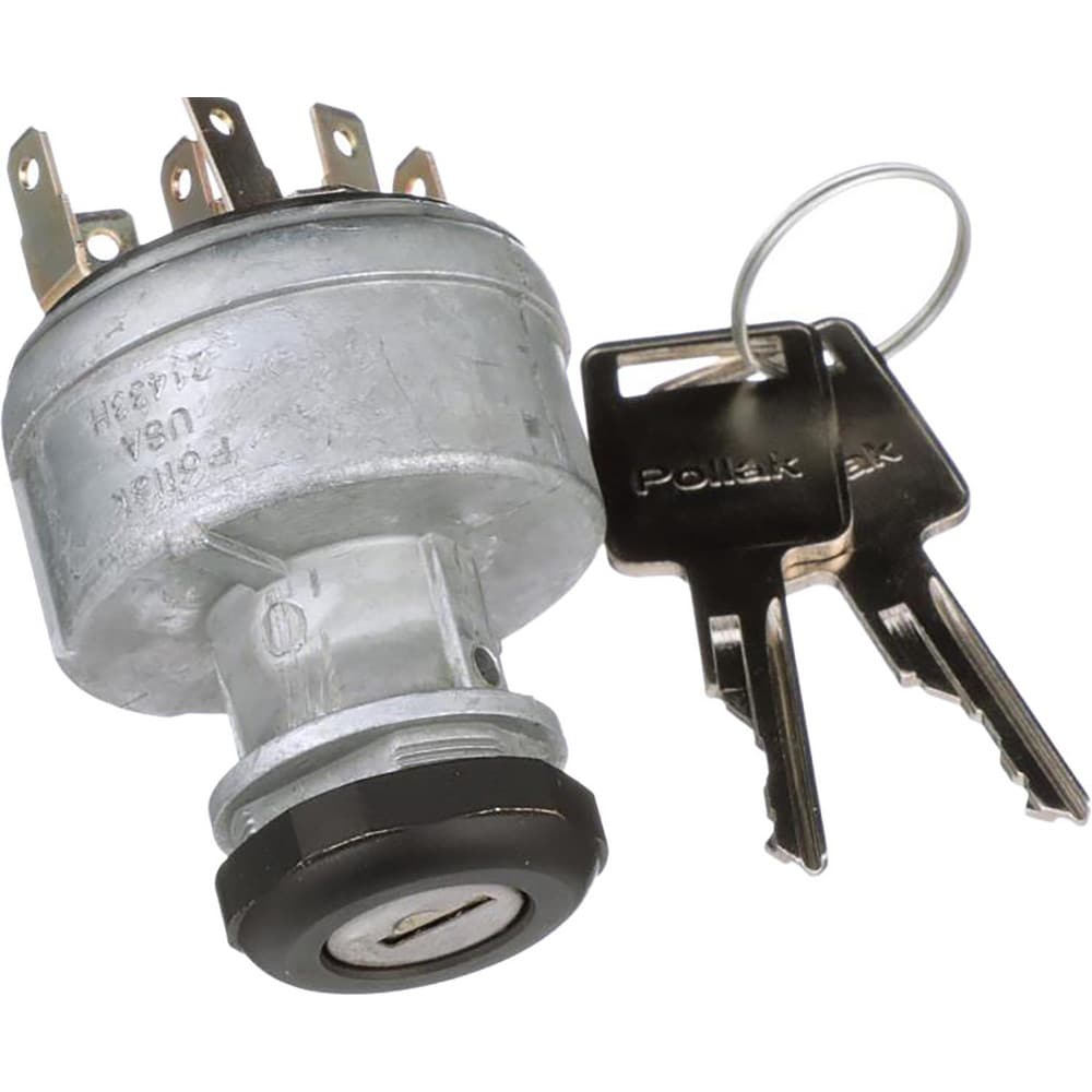 Automotive Switches, Switch Type: Ignition Switch-12v , Number Of Connections: 5 , Contact Form: .25 Blade , Sequence: ACC-Off-On/ACC-Start , Amperage: 30  MPN:31-285P