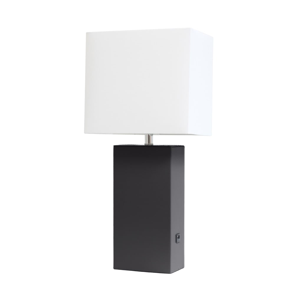 Lalia Home Lexington Table Lamp With USB Charging Port, 21inH, White/Black (Min Order Qty 2) MPN:LHT-3012-BK