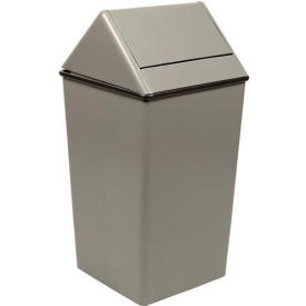 Witt Steel Square Swing Top Trash Can 36 Gallon Gray 1511HTSL