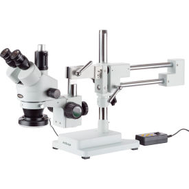 AmScope SM-4TZ-144A 3.5X-90X Trinocular Stereo Microscope with 4-Zone 144-LED Ring Light SM-4TZ-144A