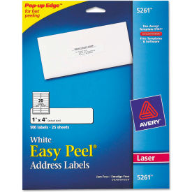 Avery® Easy Peel Laser Address Labels 1 x 4 White 500/Pack 5261