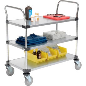 Nexel® 3 Shelf Galvanized Utiltiy Cart 36