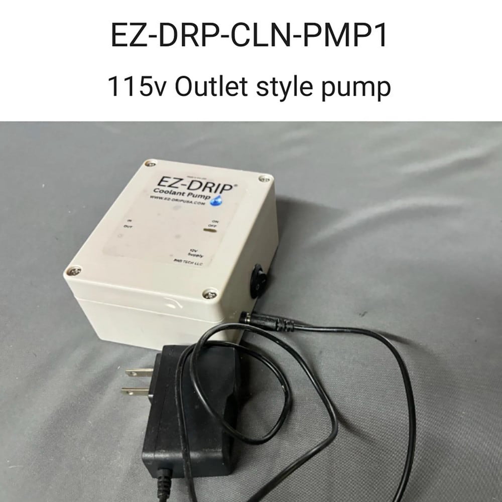 Coolant Extractors, For Use With: Any size EZ-DRIP Coolant Extractor , Length: 4.0000in , Depth: 2.000 , Material: Plastic (Case) , Includes: Pump, Hose MPN:EZ-DRP-CLN-PMP1