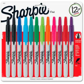 Sharpie® Retractable Permanent Marker Fine Point Assorted Ink 12/Set 32707