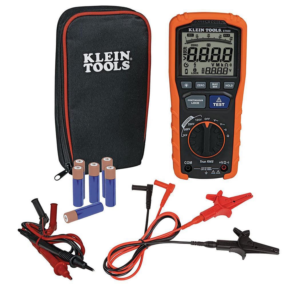 Electrical Insulation Resistance Testers & Megohmmeters, Display Type: LCD , Power Supply: AA Batteries , Resistance Capacity (Megohm): 4000  MPN:ET600