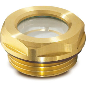 Brass Fluid Level Sight w/ ESG Glass w/ Reflector - M16 x 1.5 Thread - J.W. Winco 160FMN6/A 743.3-11-M16X1.5-A